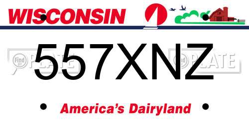 557XNZ Wisconsin License Plate