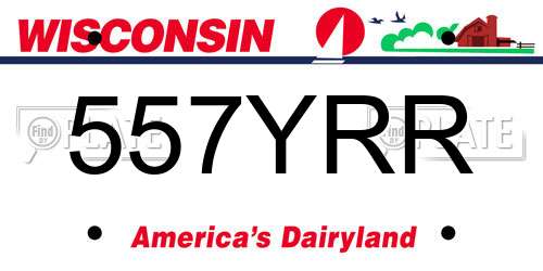 557YRR Wisconsin License Plate
