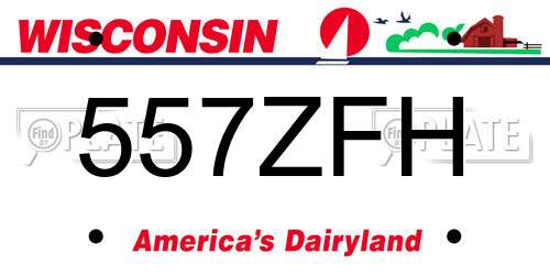 557ZFH Wisconsin License Plate