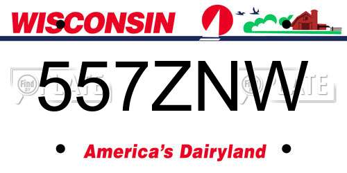557ZNW Wisconsin License Plate