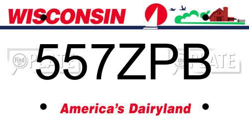 557ZPB Wisconsin License Plate