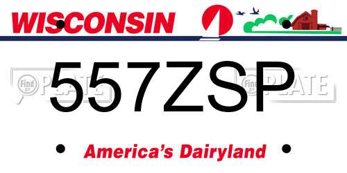 557ZSP Wisconsin License Plate