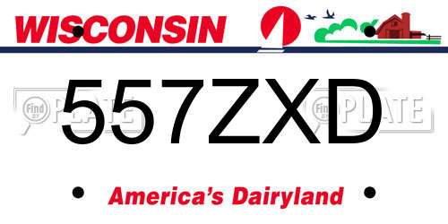 557ZXD Wisconsin License Plate