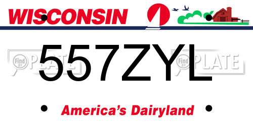 557ZYL Wisconsin License Plate