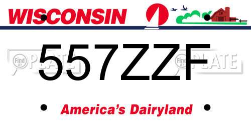 557ZZF Wisconsin License Plate