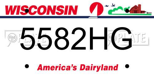 5582HG Wisconsin License Plate