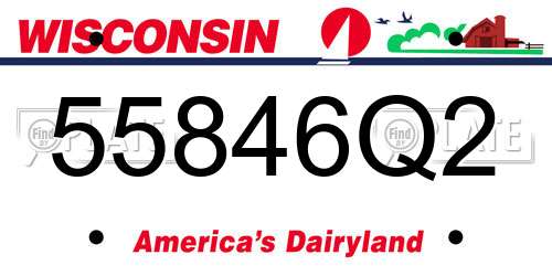 55846Q2 Wisconsin License Plate