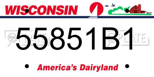 55851B1 Wisconsin License Plate