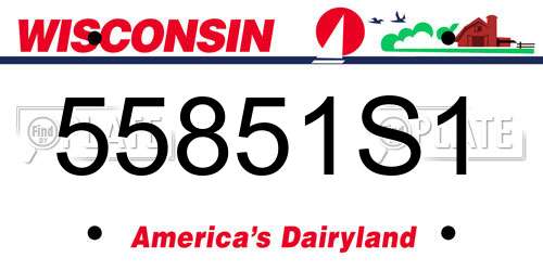 55851S1 Wisconsin License Plate