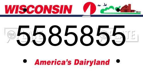 5585855 Wisconsin License Plate