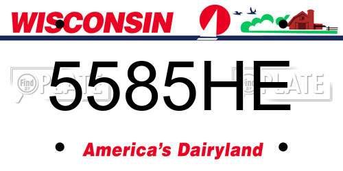 5585HE Wisconsin License Plate