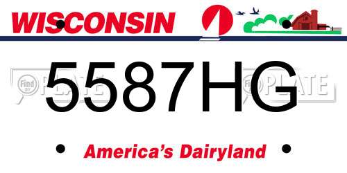 5587HG Wisconsin License Plate