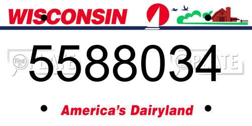 5588034 Wisconsin License Plate