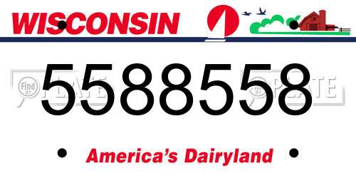 5588558 Wisconsin License Plate