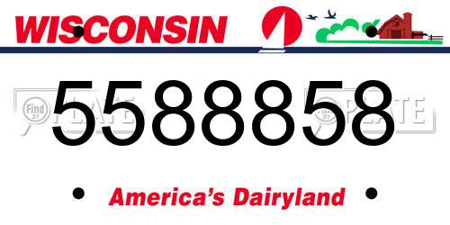 5588858 Wisconsin License Plate