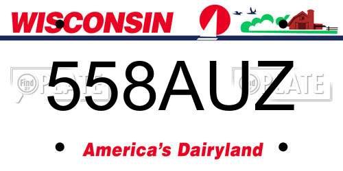 558AUZ Wisconsin License Plate