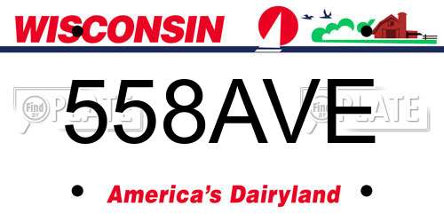 558AVE Wisconsin License Plate