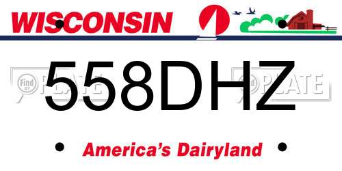558DHZ Wisconsin License Plate