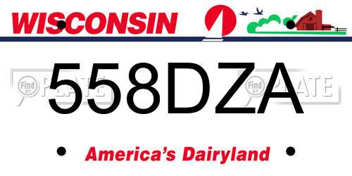 558DZA Wisconsin License Plate