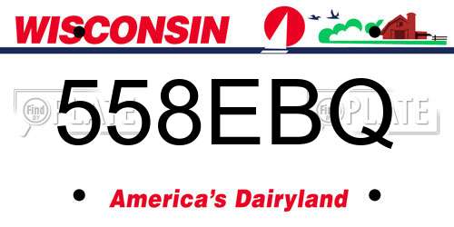 558EBQ Wisconsin License Plate