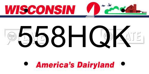 558HQK Wisconsin License Plate