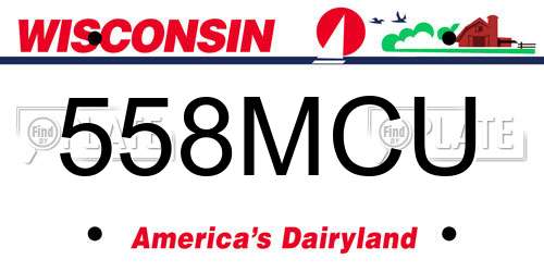 558MCU Wisconsin License Plate