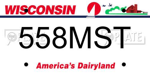 558MST Wisconsin License Plate