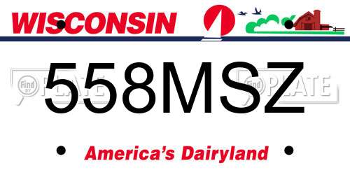 558MSZ Wisconsin License Plate