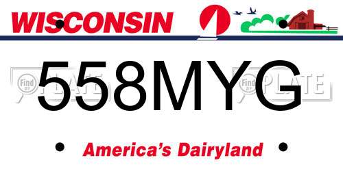 558MYG Wisconsin License Plate