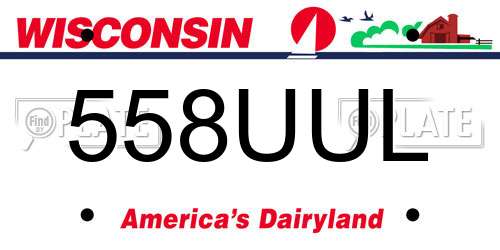 558UUL Wisconsin License Plate