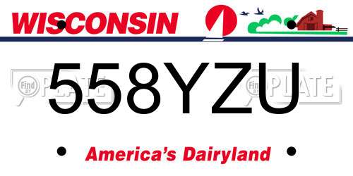 558YZU Wisconsin License Plate