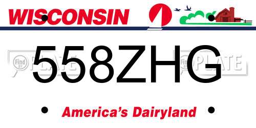 558ZHG Wisconsin License Plate