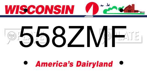558ZMF Wisconsin License Plate