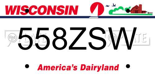 558ZSW Wisconsin License Plate