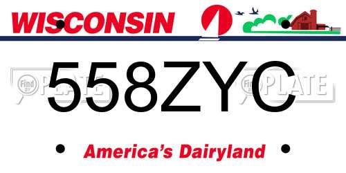 558ZYC Wisconsin License Plate