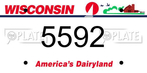 5592 Wisconsin License Plate