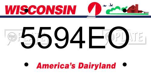 5594EO Wisconsin License Plate