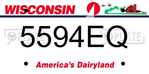 5594EQ Wisconsin License Plate