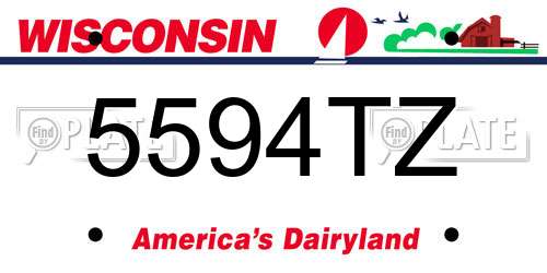 5594TZ Wisconsin License Plate