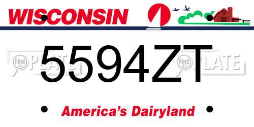 5594ZT Wisconsin License Plate