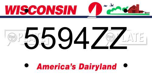 5594ZZ Wisconsin License Plate