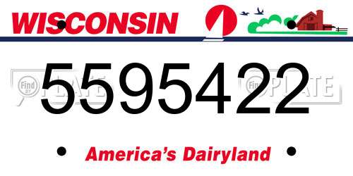 5595422 Wisconsin License Plate
