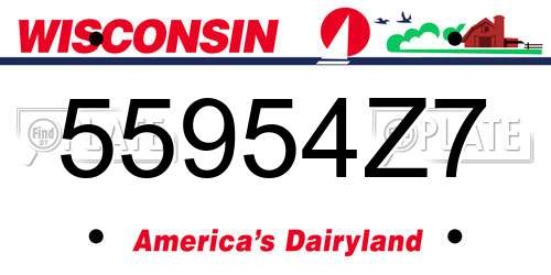 55954Z7 Wisconsin License Plate