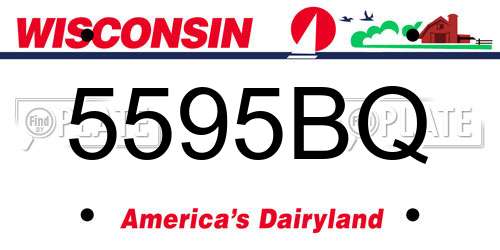 5595BQ Wisconsin License Plate