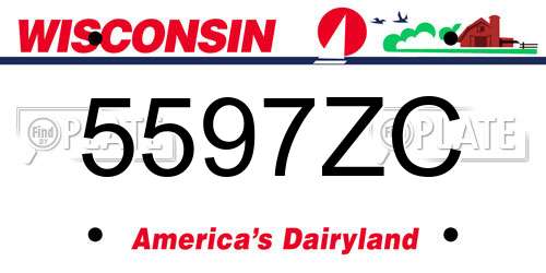 5597ZC Wisconsin License Plate