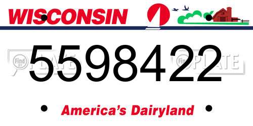5598422 Wisconsin License Plate