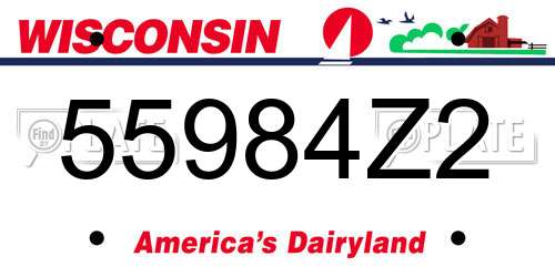 55984Z2 Wisconsin License Plate