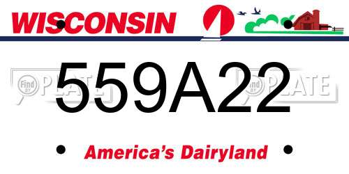 559A22 Wisconsin License Plate
