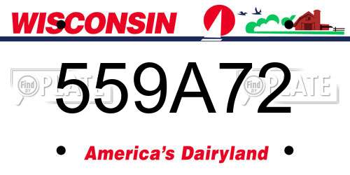 559A72 Wisconsin License Plate