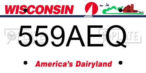 559AEQ Wisconsin License Plate